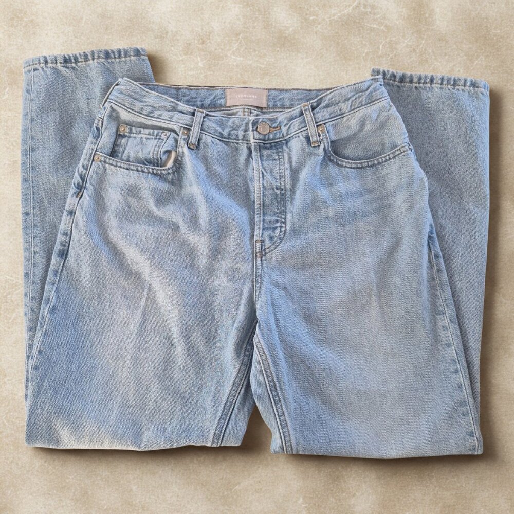 Everlane The Cheeky Jean Light Blue Straight Denim Women's Sz29 Button Fly